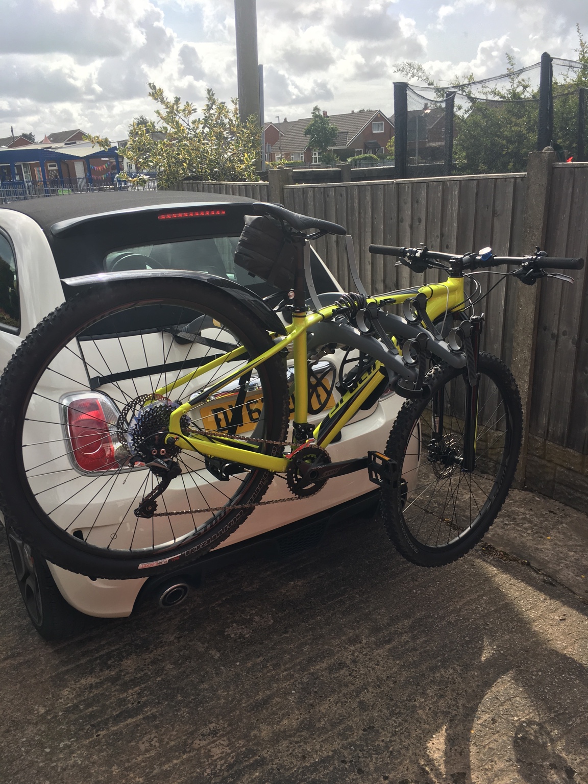 Abarth 500c and a cycle rack Abarth 500 The FIAT Forum