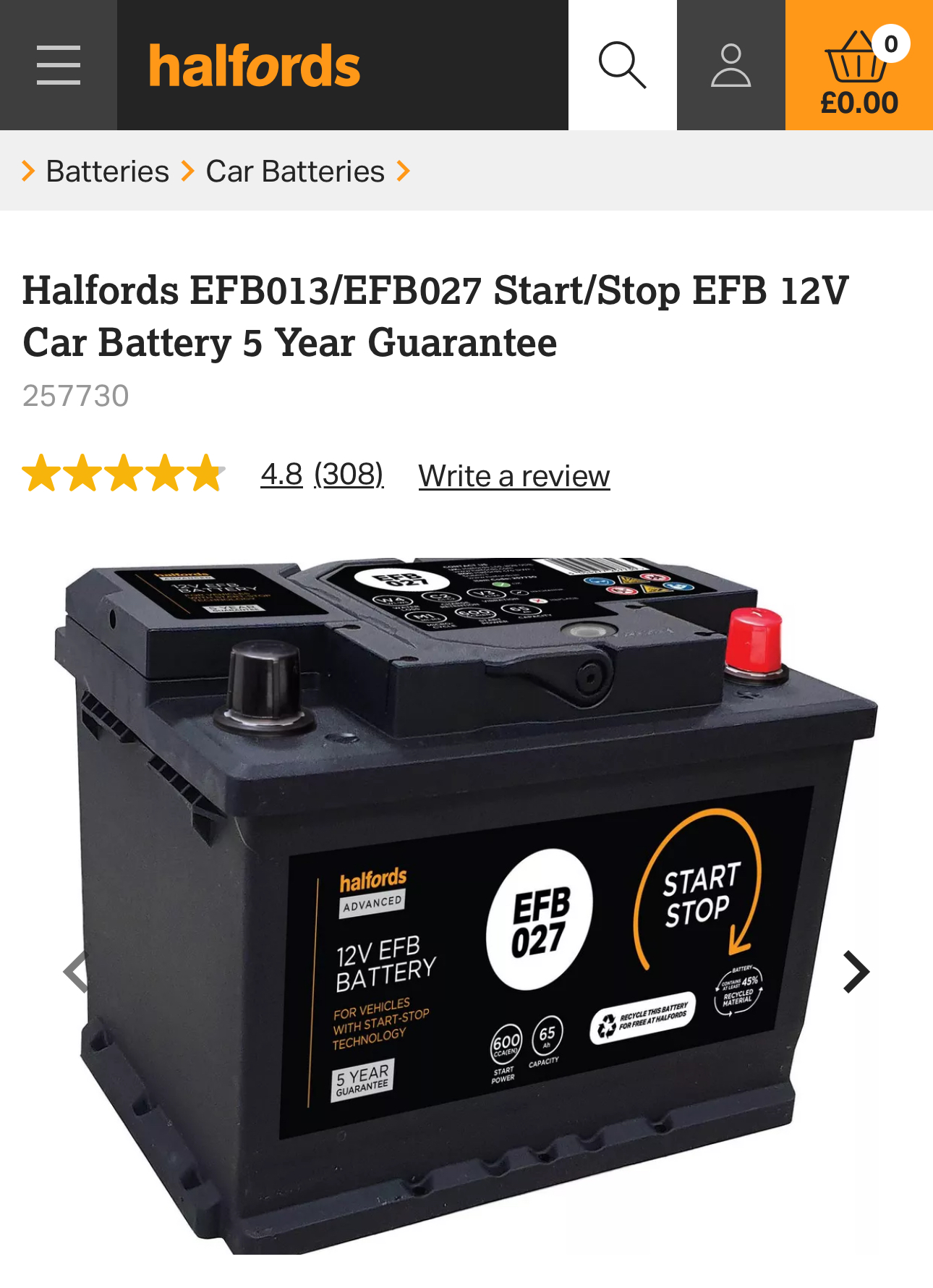 Halfords fiat on sale 500 battery