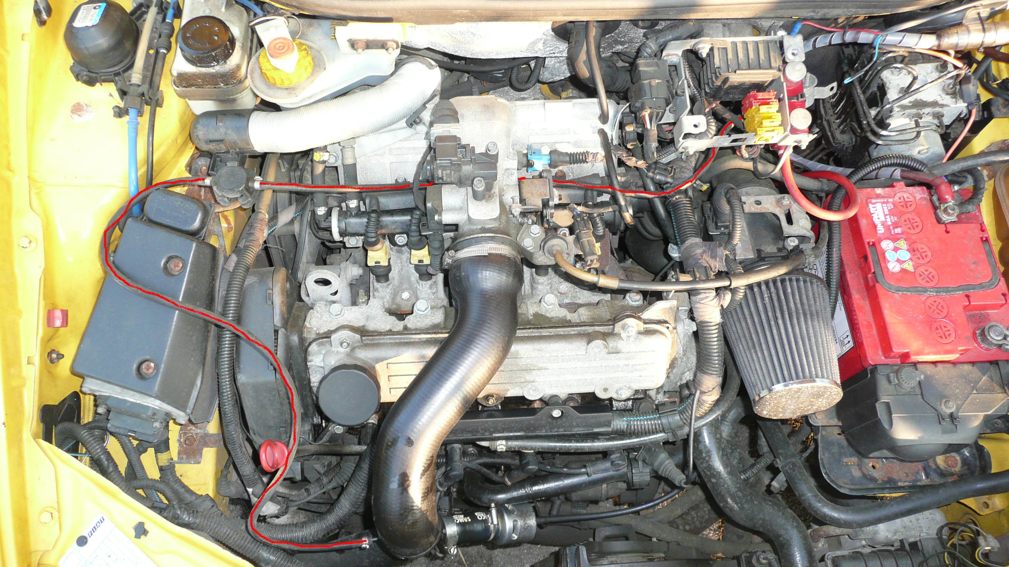 unidade de controle completo com chicote de fios do motor Autronic  instalado no Fiat Punto GT - Uno Turbo