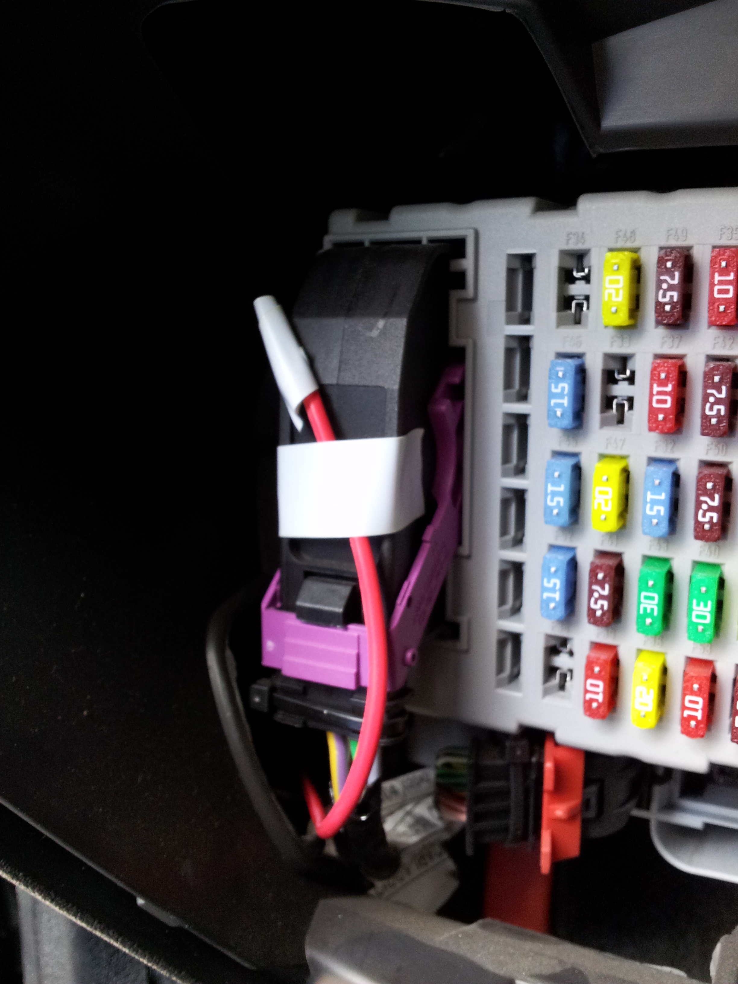 Fuse box with wire