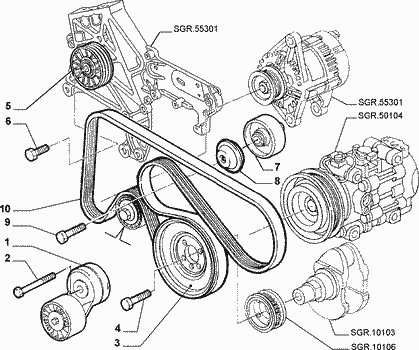 HGT auxiliary belt diagram