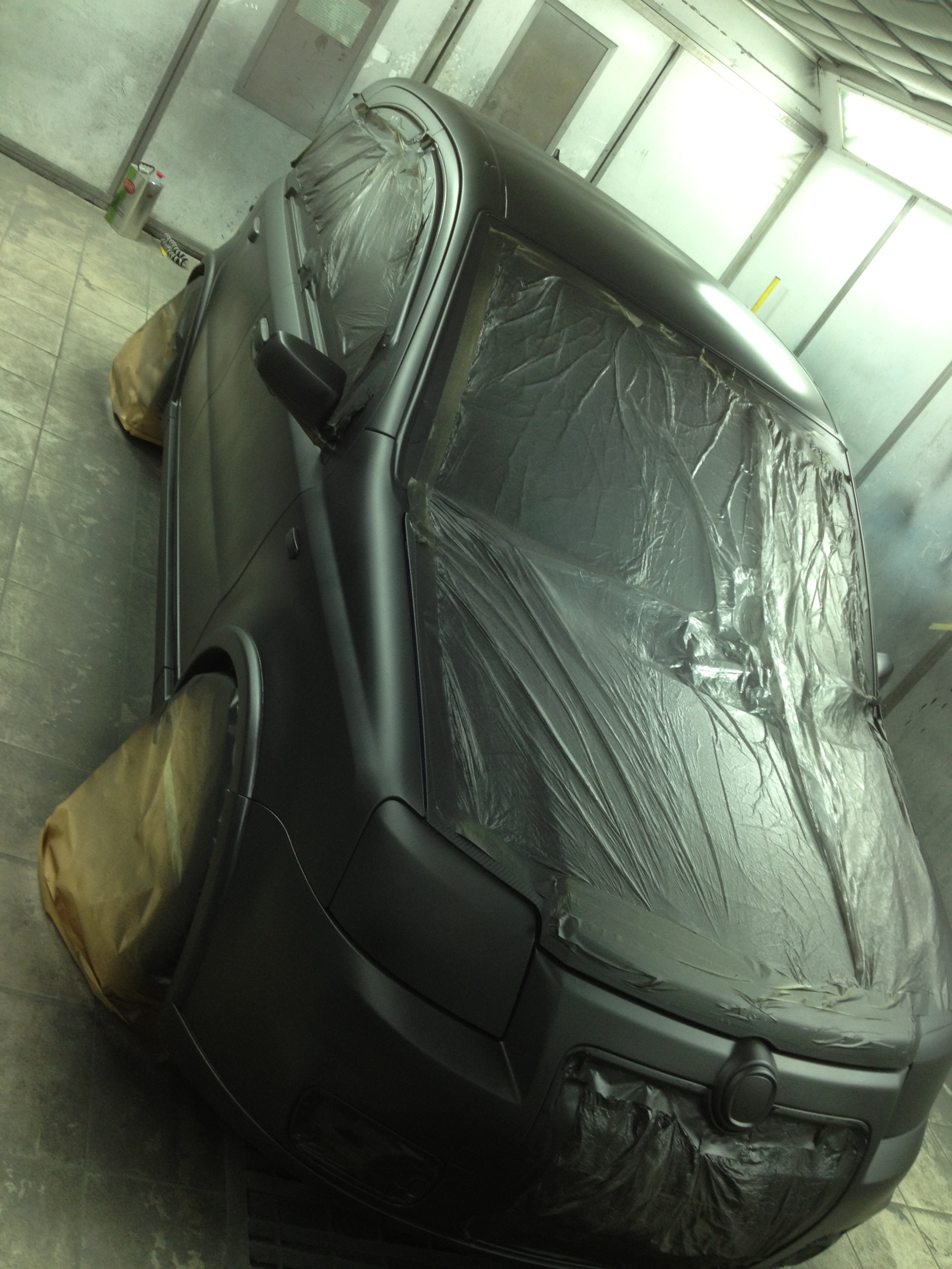 Matte Black Plasti-Dip on Fiat Panda 100hp