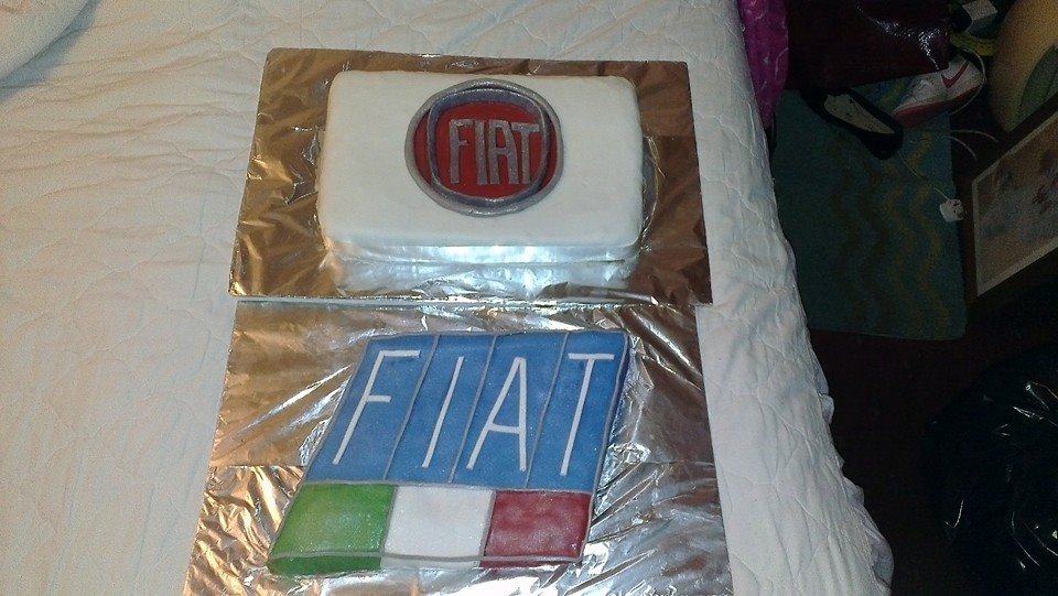 The two cakes i had my mum make for The Fiat Forum guys and girls